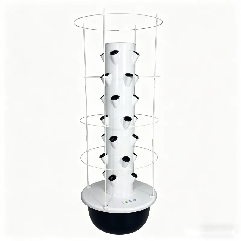 Hydroponic Tower Planter - スペースツリー垂直水耕栽培タワー スマートホーム野菜栽培器 土を使わないハーブプランター 室内/屋外庭園 クロスボーダー商品