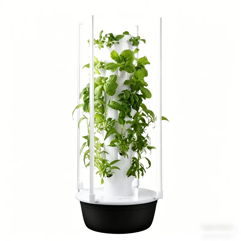 Hydroponic Tower Planter - スペースツリー垂直水耕栽培タワー スマート野菜プランター 室内/屋外 家庭菜園 土を使わないエアロポニック栽培システム