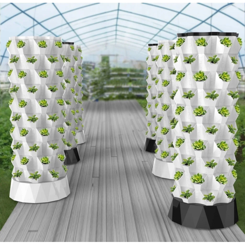 垂直栽培タワー、パイナップル水耕栽培システム、6層、48株用 - Hydroponic Tower Planter のレビューと価格