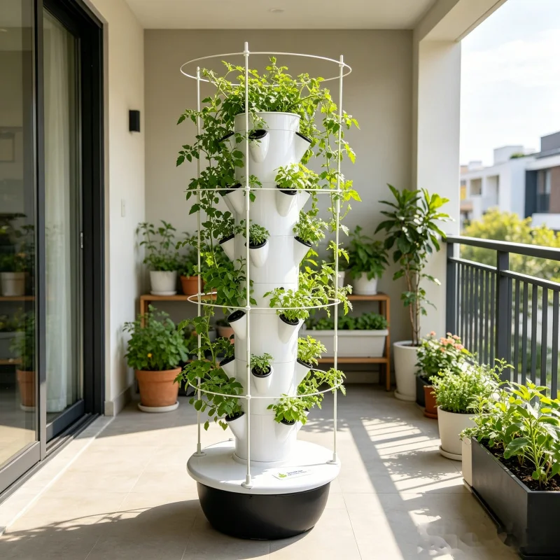 9層エアロポニック水耕栽培野菜プランター、トレリス付きスマー - Hydroponic Tower Planter のレビューと価格