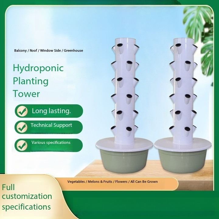 LED育成ライト付き水耕栽培タワー 垂直無土壌栽培装置 水耕 - Hydroponic Tower Planter のレビューと価格