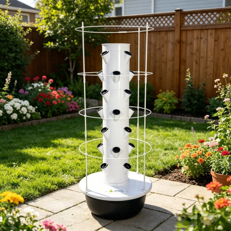5層式スペースツリー垂直水耕栽培タワー、スマート野菜プランタ - Hydroponic Tower Planter のレビューと価格