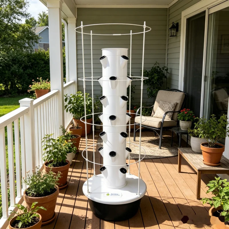 9層式水耕栽培タワーガーデンシステム、トレリス付き室内スマー - Hydroponic Tower Planter のレビューと価格