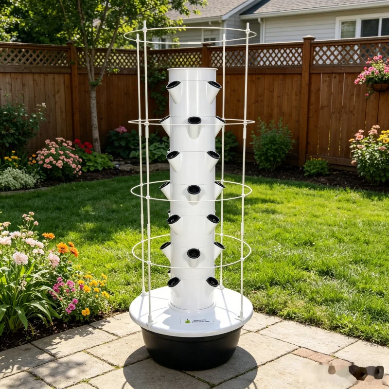 9層式水耕栽培タワーガーデンシステム、トレリス付き室内スマー - Hydroponic Tower Planter のレビューと価格