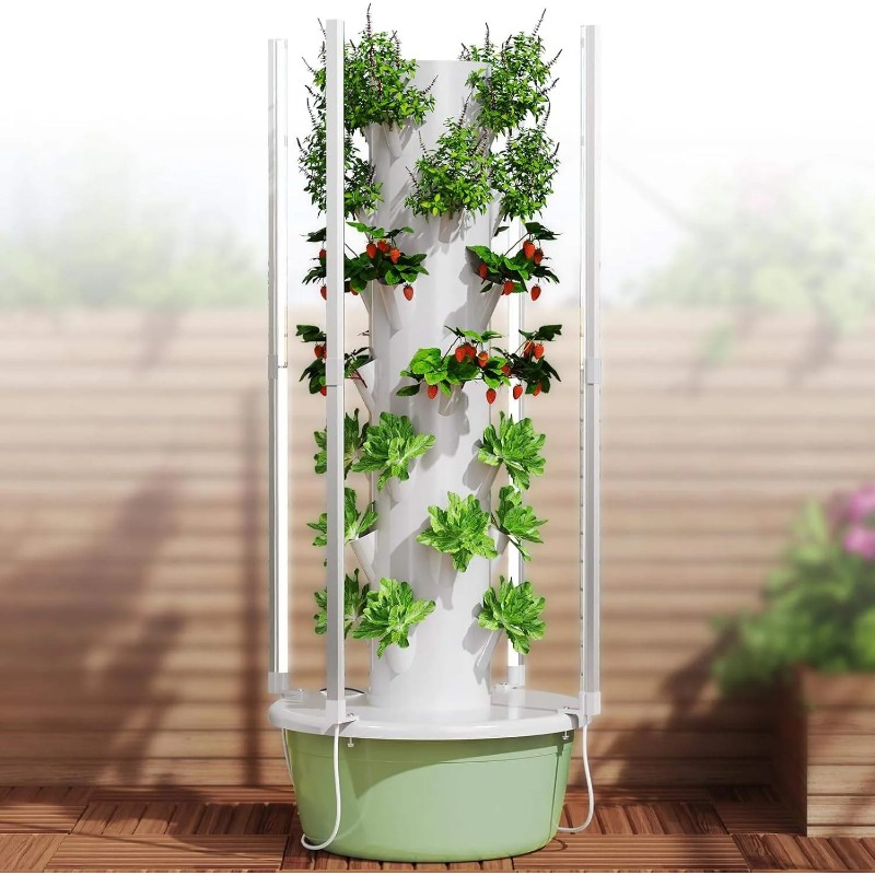 水耕栽培キットシステム（LED育成ライト4個、水耕栽培タワー - Hydroponic Tower Planter のレビューと価格