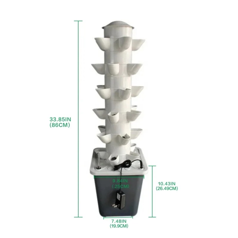 【ホットセール】水耕栽培システム ミニ屋内屋外家庭用ハーブ栽 - Hydroponic Tower Planter のレビューと価格